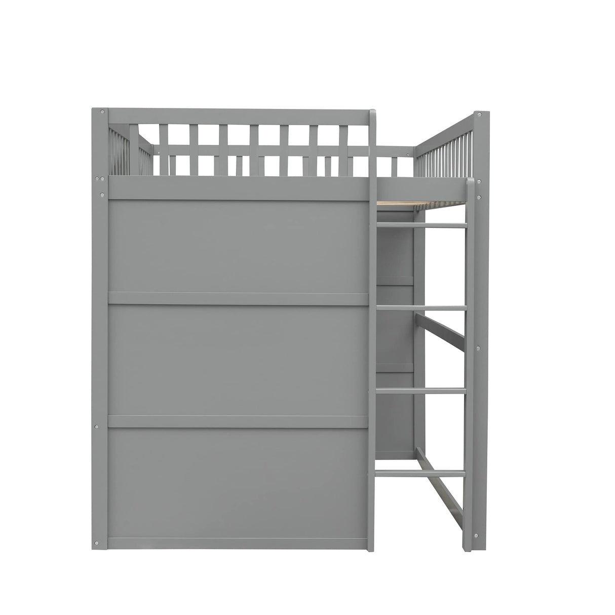 House Loft Bed Full Size Kids Playhouse Bed, Solid Wood Loft Bed Frame with Window