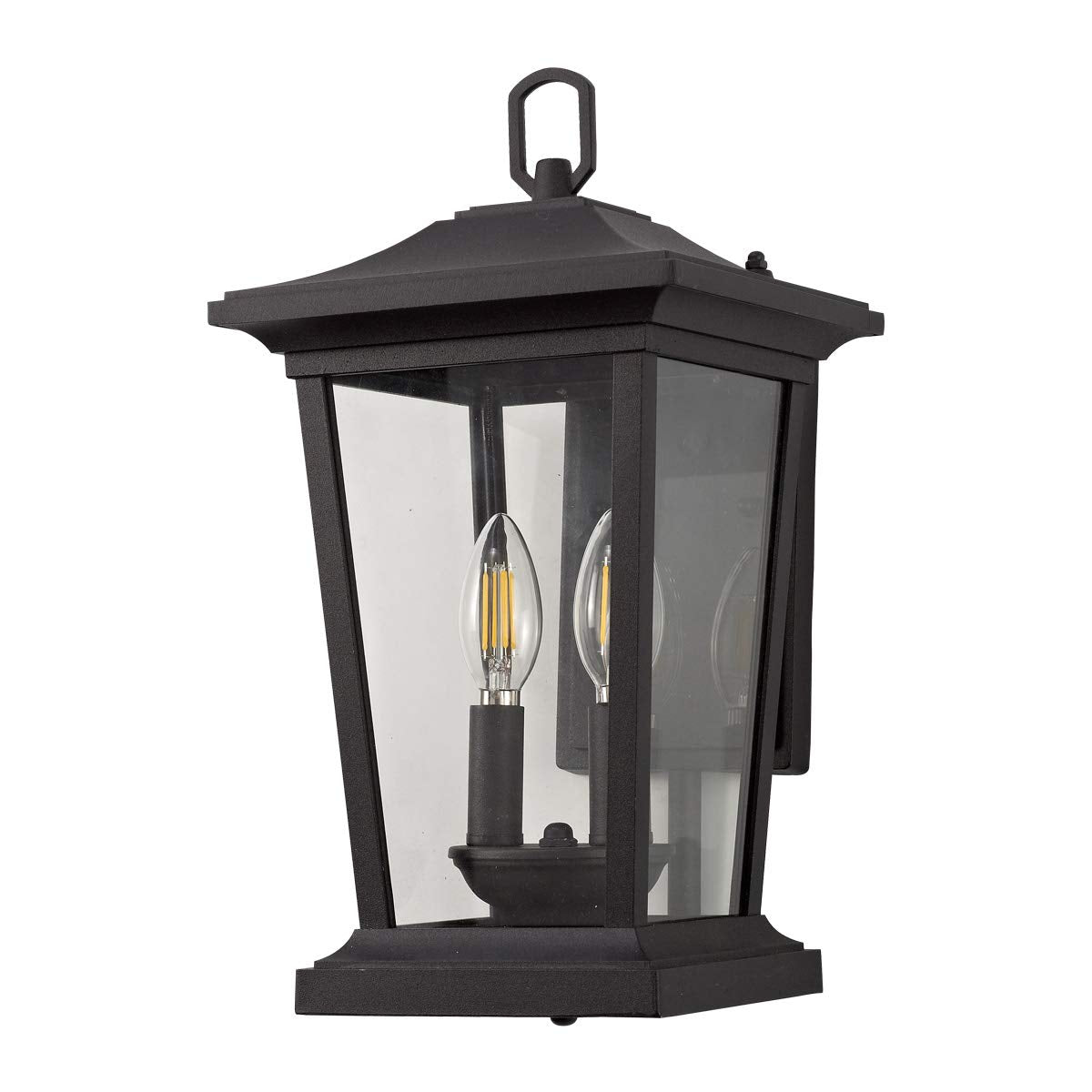 Large Outdoor Wall Sconce, 2-Lights Lantern, Exterior Wall Mount Light Fixture