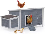 Large Chicken Coop with Upgraded Perches, Wooden Outdoor Chicken Cage