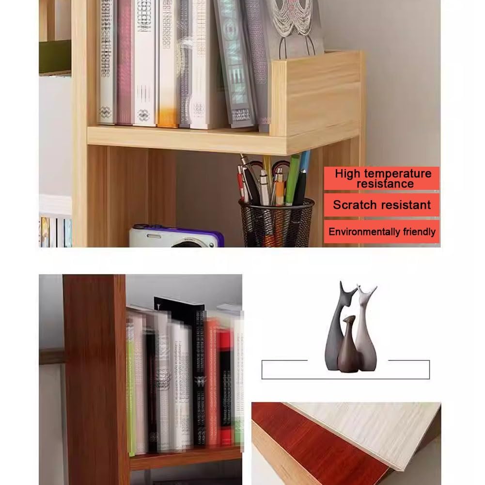 SHADAOYU Multi-Functional Desk Bookcase, Small Lightweight Desktop Organiser, Desktop Shelf Rack, Desk File Organiser, Freestanding Desk Shelf for Storage and Organisation