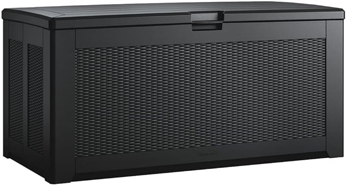 Extra Large Resin Outdoor Storage Deck Box (134 Gal), Weather Resistant, Gray