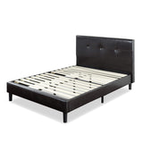 Kitch Faux Leather Upholstered Platform Bed Frame / Mattress Foundation / Wood Slat