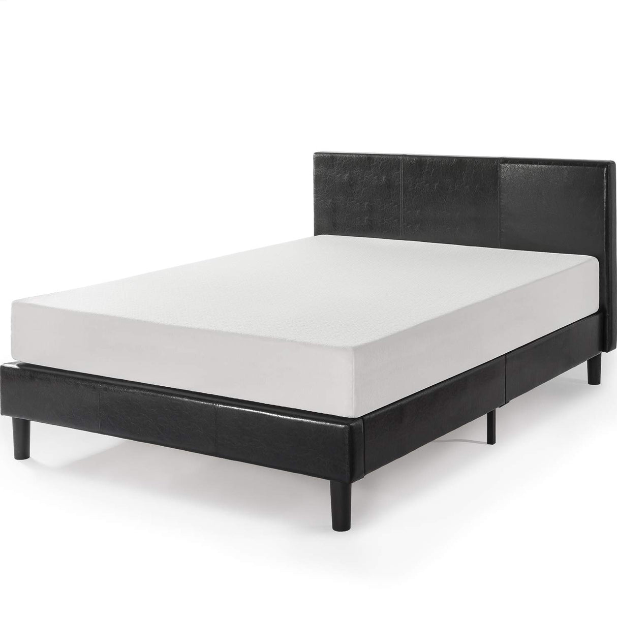 Jade Faux Leather Upholstered Platform Bed Frame / Mattress Foundation with Wood Slat