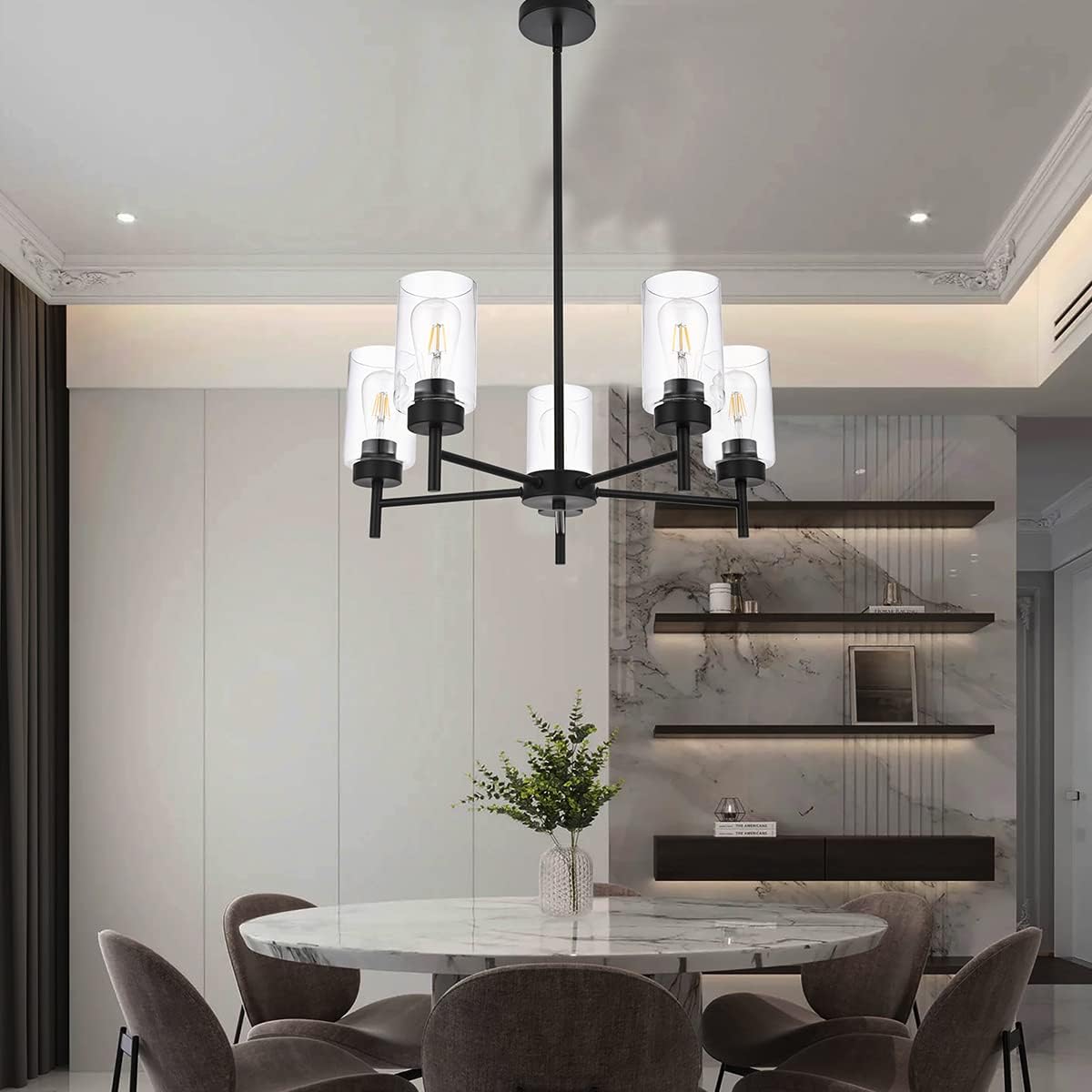 5-Light Farmhouse Chandelier for Dining Room Kitchen Island