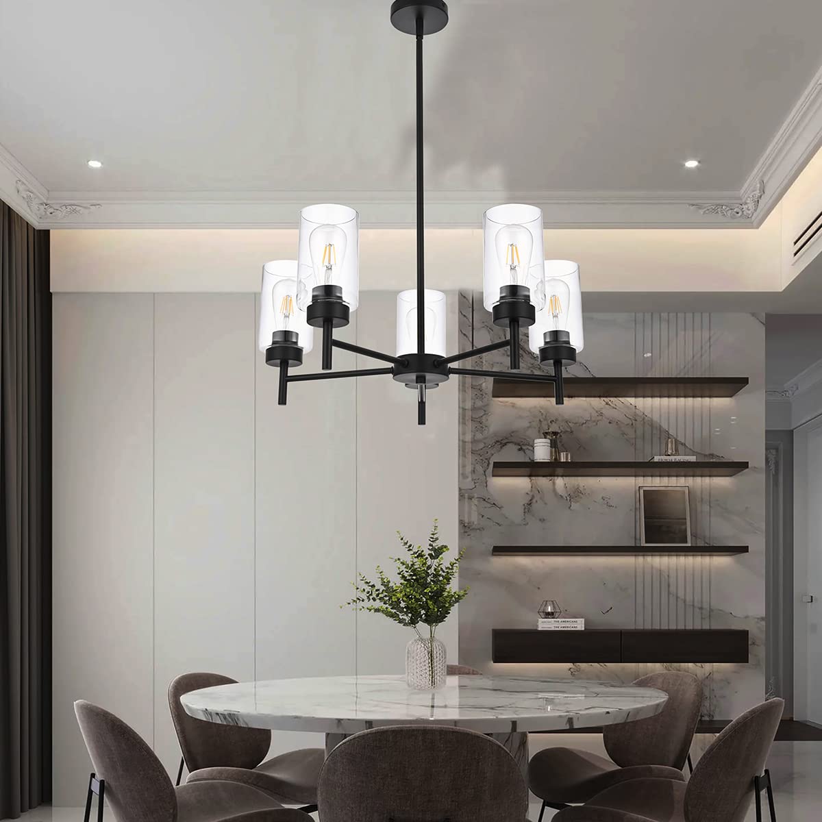 5-Light Farmhouse Chandelier for Dining Room Kitchen Island