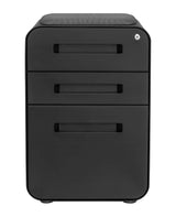 STOCKPILE Curve Seated 3-Drawer Mobile File Cabinet with Removable Magnetic Cushion Seat - Metal Filing Cabinet, Pre-Assembled