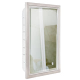 Brushed Nickel with Chrome Recessed Medicine Cabinet Mirror - Stainless Steel Bathroom