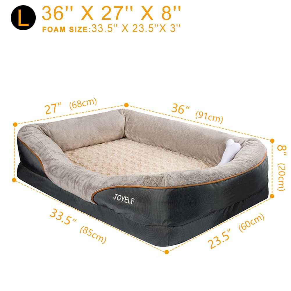 JOYELF XXLarge Memory Foam Dog Bed, Orthopedic Dog Bed & Sofa with Removable Washable Cover Dog Sleeper for Large Dogs