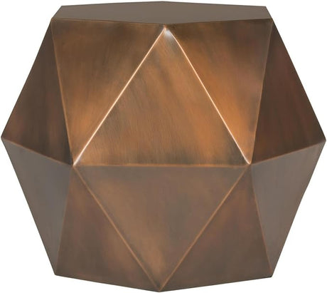 Home Collection Astrid Geometric Copper Faceted Side Table