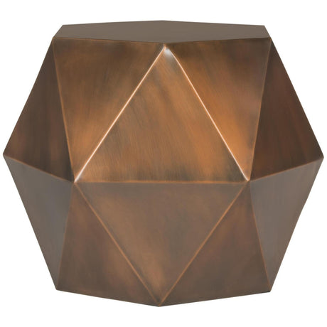 Home Collection Astrid Geometric Copper Faceted Side Table