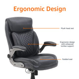 Ergonomic Executive Office Desk Chair with Flip-up Armrests, Adjustable Height, Tilt