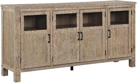 Lexicon Aberdeen Wood Dining Room Server in Distressed Light Oak