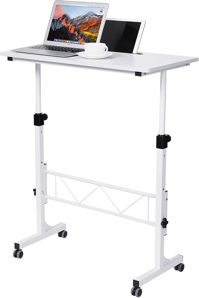 Electric Standing Desk - 40 x 24 inch Adjustable Height Sit to Stand Up Desk with Splice Board, Rising Home Office Computer Table with 2 Hook and Wire Hole for Work