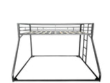 Twin Over Queen Bunk Bed w/Ladder and Safety Guardrail for Kids Teens Adults,Heavy-Duty Sturdy Bunk Bed,No Box Spring Needed,Black