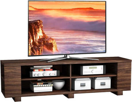 Wood TV Television Stands, Large, Walnut