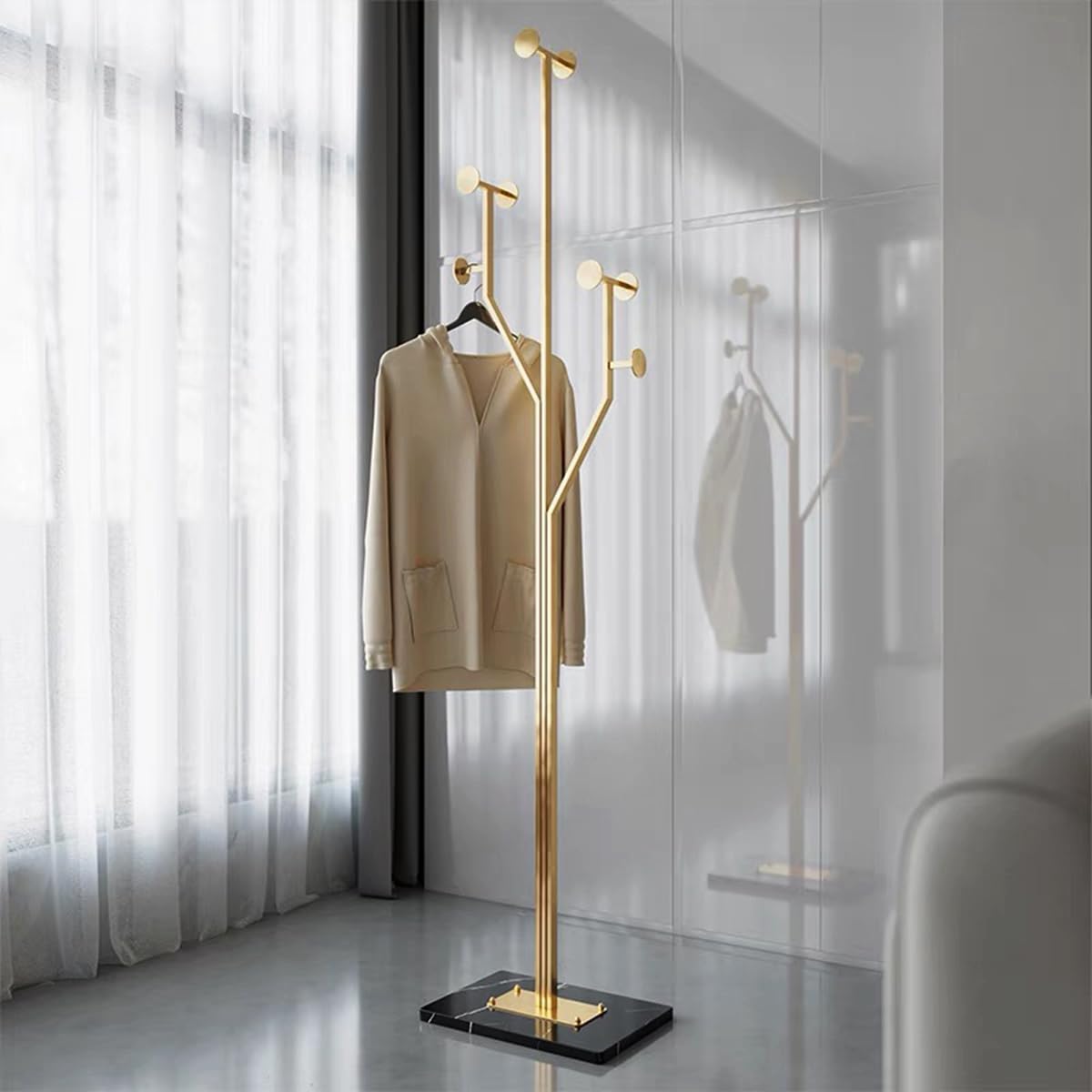 Coat rack,Marble Base Metal Clothing Coat Rack Stand for Hanging Clothes Bedroom Standing Rack Heavy Duty Coat