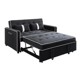 3 in 1 Convertible Sofa Bed Couch, 54.5" Velvet Pull Out Sofa Bed