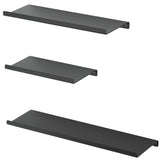 Black Floating Shelves, Metal Wall Shelves Set of 3 for Bedroom, Living Room, Bathroom