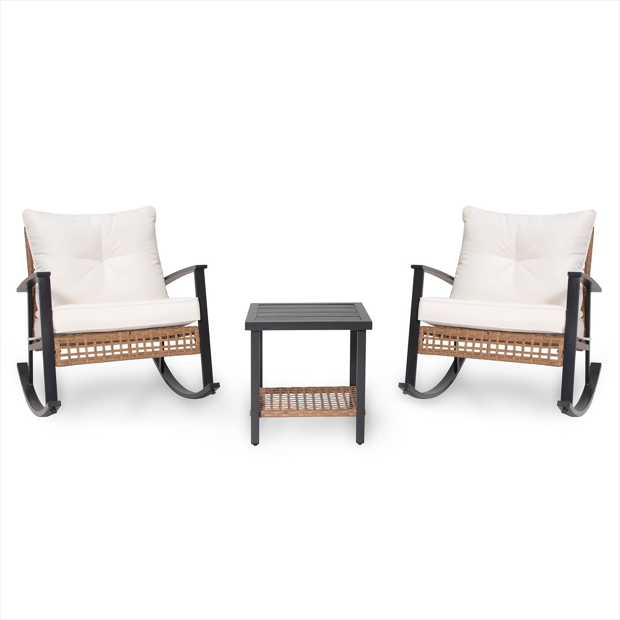3 Pieces Rocking Bistro Set, Outdoor Patio Furniture Set