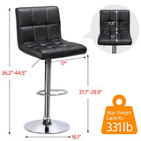 3-Piece Bar Table Set, Round Bar Table and PU Leather Adjustable Swivel Armless Chairs