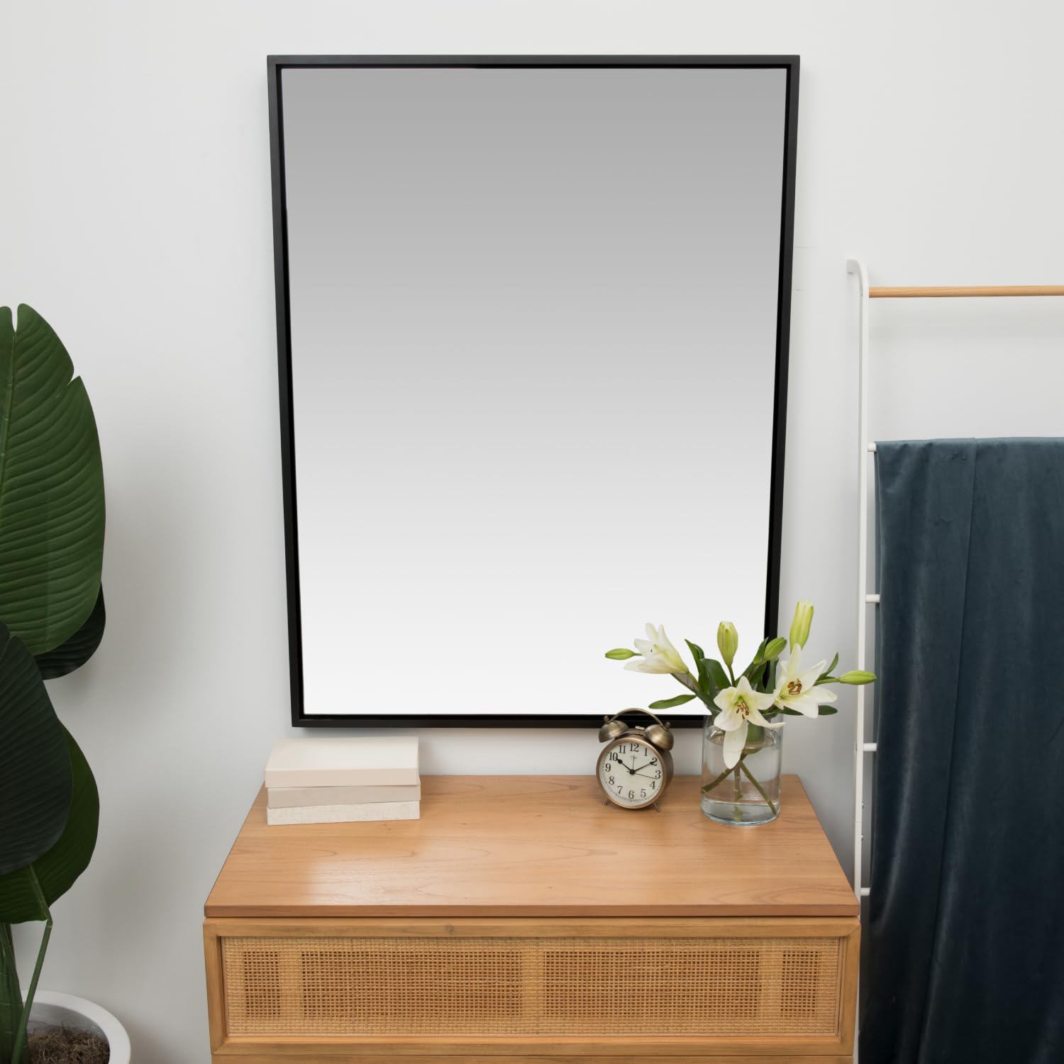 Black Framed Mirror - Stylish Rectangular Bathroom Mirror