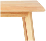 FSC Certified Solid Wood Kitchen Rectangular Dining Table, Natural Wood,