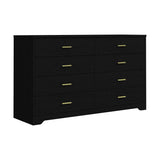 8 Drawer Wood Lateral Dresser, Big Wide Chest of Drawers Storage Organizer