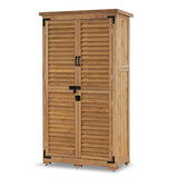 Outdoor Storage Cabinet, Garden Storage Shed, Outside Vertical Shed with Lockers