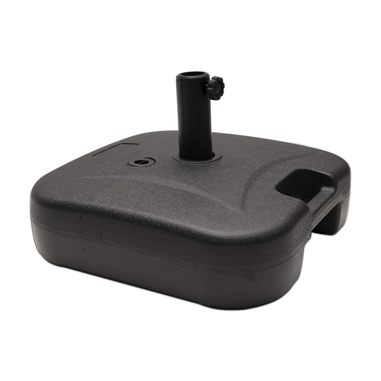 VredHom 53lbs Patio Umbrella Base Stand, Outdoor Market Umbrella Stand with Carry Handle，Water/Sand Filled Holder Plastic Square Weighted Base，Heavy Duty Umbrella Holder, for Lawn, Garden, 24L