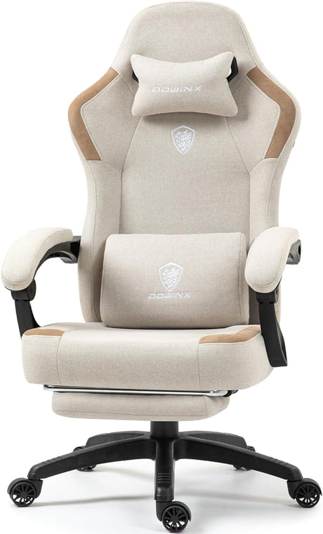 Fabric Gaming Chair with Pocket Spring Cushion,Breathable Computer Chair