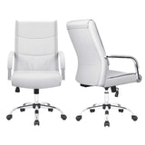 High Back Office Desk Chair Conference Leather Executive with Padded Armrests,