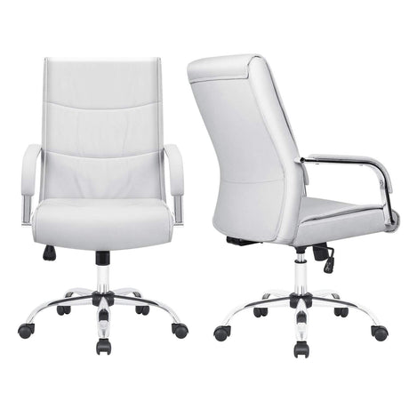 High Back Office Desk Chair Conference Leather Executive with Padded Armrests,