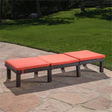 Outdoor Wicker Chaise Lounge with Water Resistant Cushion, Multibrown / Orange