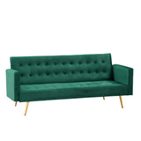 71 inch Velvet Futon Sofa Bed, Convertible Sleeper Sofa Couch Bed with 3 Angle Adjustable