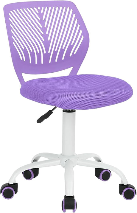 Students Cute Desk Chair Ergonomic for Teens Boys Girls Youth Low-Back Armless Study Writing Swivel Mesh Seating with