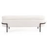 White Ottoman Sherpa Bench with Storage, Upholstered Stool with Large