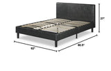 Jade Faux Leather Upholstered Platform Bed Frame / Mattress Foundation with Wood Slat