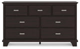 Design by Ashley B441-31 Dresser, 62" W x 16" D x 36" H, Dark Brown