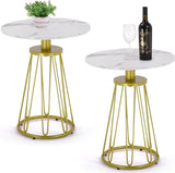 Round End Table Set of 2, Small Side Table for Living Room, Bedroom, Modern Side Tables