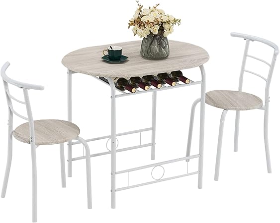 3 Piece Dining Set,Small Kitchen Table Set for 2,Breakfast Table Set for 2