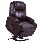 Power Lift Recliner Chair for Elderly, Faux Leather Electric Recliner w/Massage and Heating