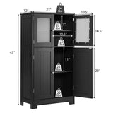 Storage Cabinet with Doors - Bathroom Floor Cabinet, Freestanding Tall Cabinet w/ 2