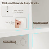 9-Cube Bookshelf, Wooden Open Bookcase, Dual Anti-Tipping Kits, Freestanding Modern Cube Storage Display Shelf for Living Room Kid's Room (White, 9-Cube)