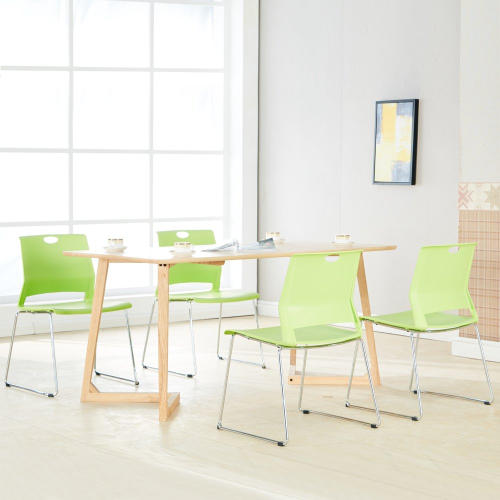 Stacking Chairs for Business, Modern Dining Chairs for Home-Green