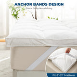 Down Feather Bed Mattress Topper,Down Matress Topper Cover with Straps