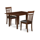 NDCA3-MAH-LC Norden 3 Piece Dinette Set for Small Spaces Contains a Rectangle Table