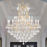 Large Gold Modern Crystal Chandelier Light Fixtures - 24 Lights, Pendant Light Foyer