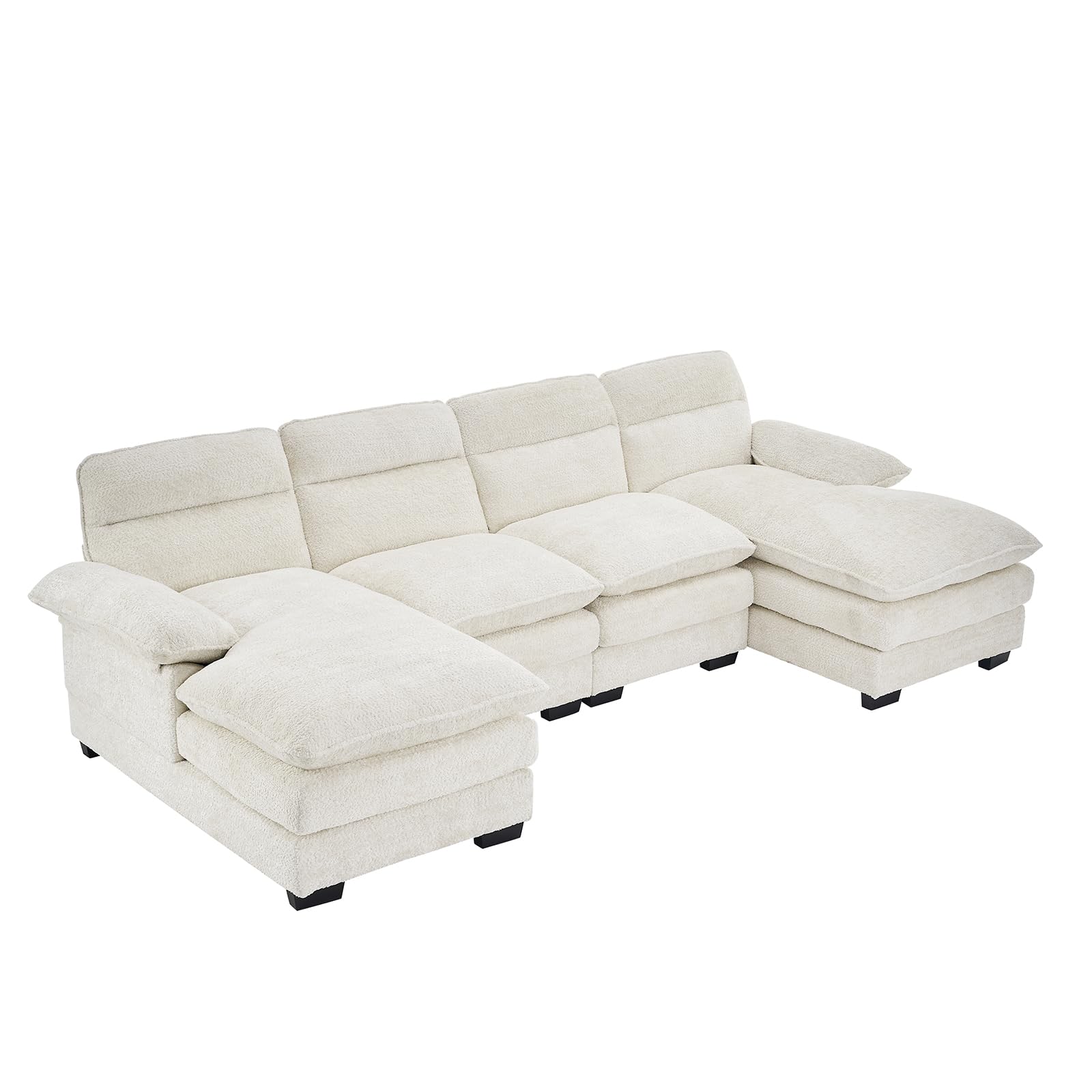 U Shaped Modular Sectional Sofa,6 Seat Couch 6 Deap Seats Corne