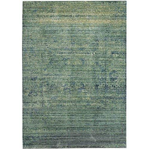 Mystique Collection Area Rug - 8' x 10', Green & Multi, Watercolor Overdyed Distressed