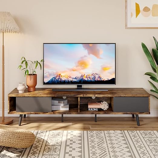 Mid Century Modern TV Stand for 75 inch TV